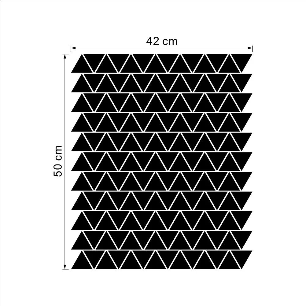 5cm Trikampių Sienų Lipdukai, 154pc/Lapas, Juodas 