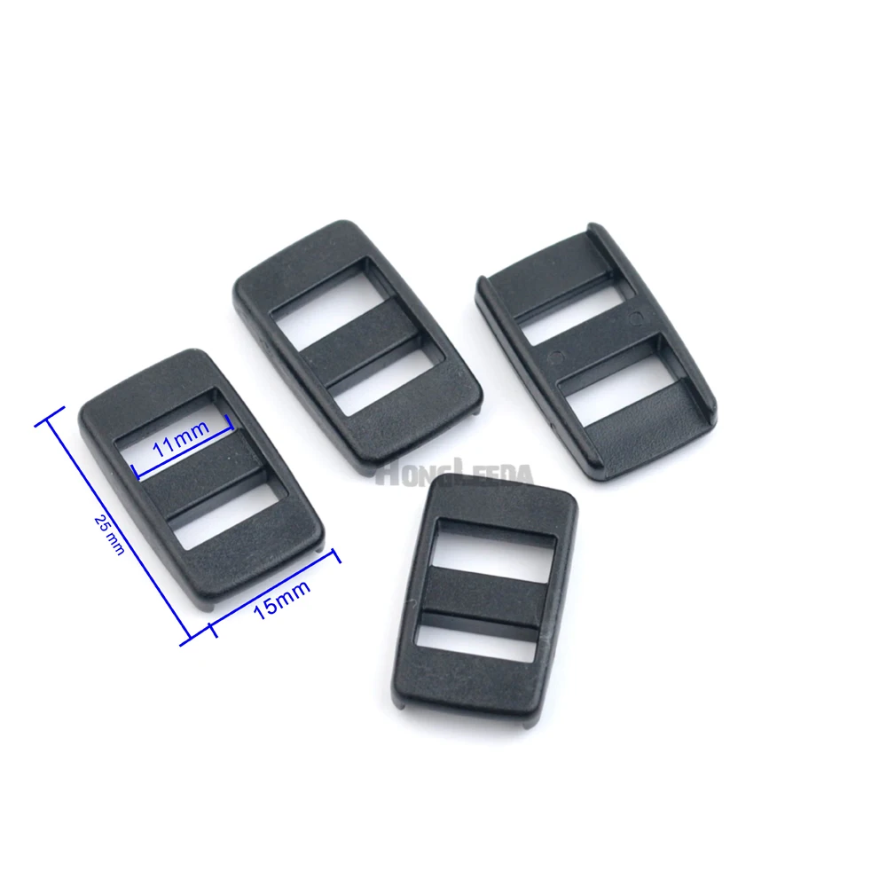 100vnt 11mm Mini juoda reguliuojamas sklendėmis POM plastikas slankiklį TriGlide fotoaparato krepšys, austiniai diržai, dirželiai HLD/M105-11 nemokamas pristatymas