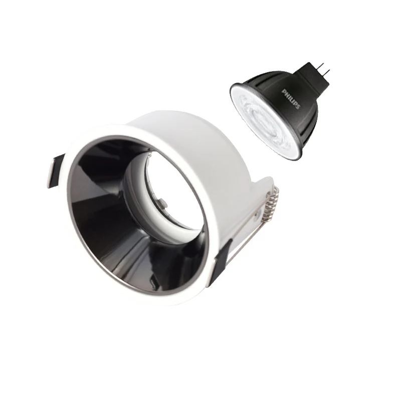 Balta Juoda LED Spot Šviestuvai Rėmo Anti-glare GU10 Lemputė Permainingi 75mm Iškirpti Skylę Embedded Lubų Lempa