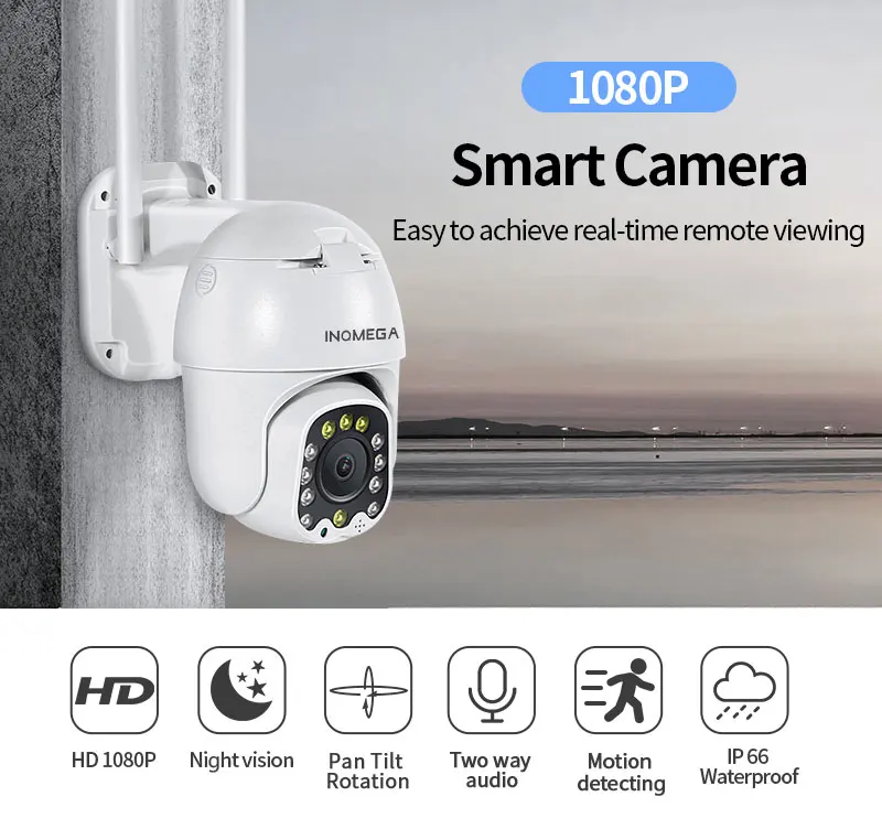 INQMEGA 1080P HD PTZ Dome (Lauko IP Kamera, Wifi, 4X Zoom AI Aptikti Signalizacijos Smart Kamera, Wireless, Vaizdo Stebėjimo VAIZDO Kamera