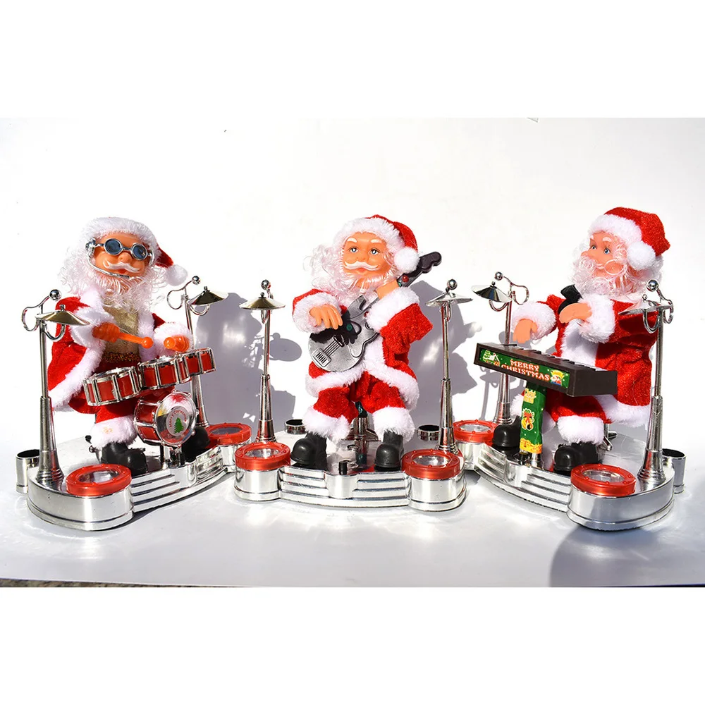 Šokių, Dainavimo Santa Claus Ir Kalėdų Žaislas, Lėlė Su Baterijomis, Muzikos Judantis Paveikslas Atostogų Apdailos (Būgnas)