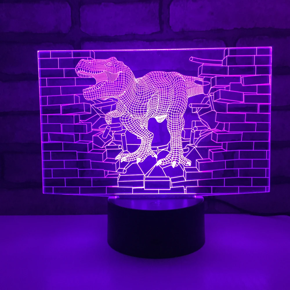Dinozaurų Sienos LED RGB Naktį Šviesa 7 Spalvų Kaita, Stalas Šviesos 1842 Veiksmų Skaičius, PVC, Vaikams, Žaislai, Brinquedos Kalėdų Dovana