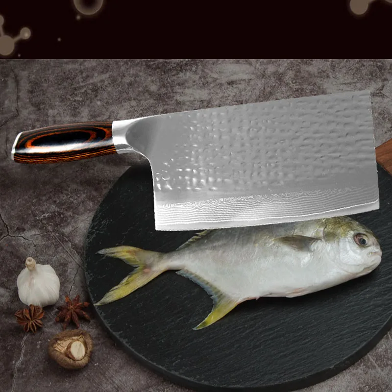 Naujasis Japonijos Virtuvės Šefo Peiliai, Damasko plieno Pjaustymo peilis Žuvies Mėsininko Peilis Kinijos Cleaver Didelis Anglies Peiliai Cleaver Peilis