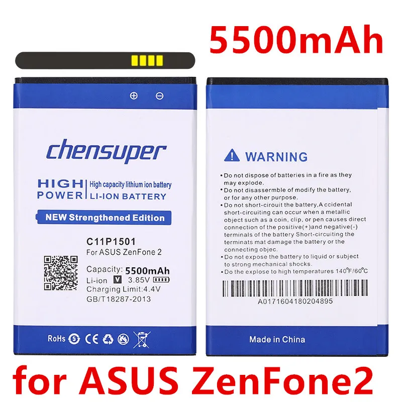 5500mA Didelės Talpos C11P1501 Baterija ASUS ZenFone2 Lazerio 5.5