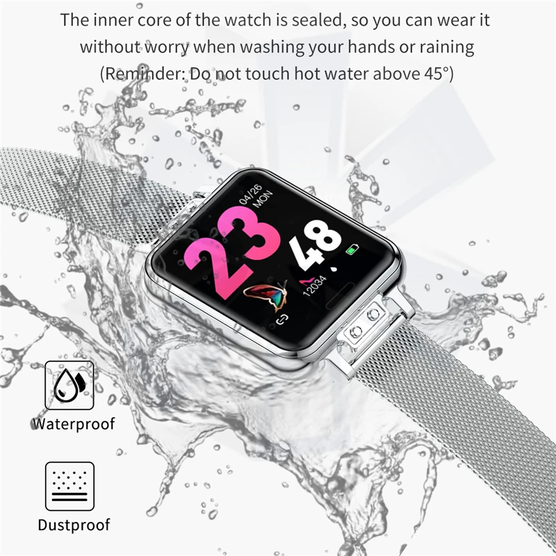 LIGE Mados Smart Watch Moterų Lydinių, Nerūdijančio Plieno, atsparus Vandeniui Ponios smartwatch 