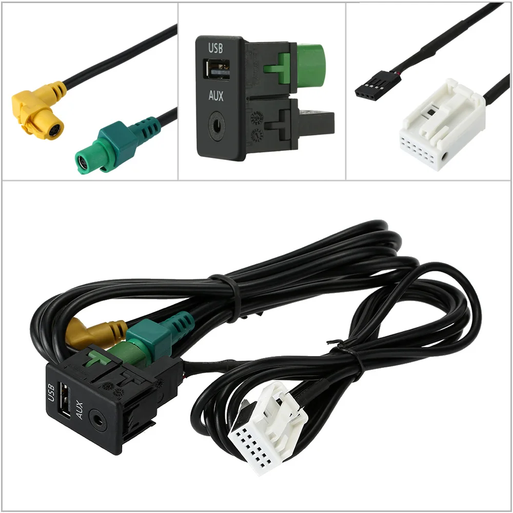 Automobilinis USB AUX Audio Vedio Kabelį Įjunkite Kištuką VW Passat B6 B7 CC Touran POLO Reorganizavimas RCD510+/310+
