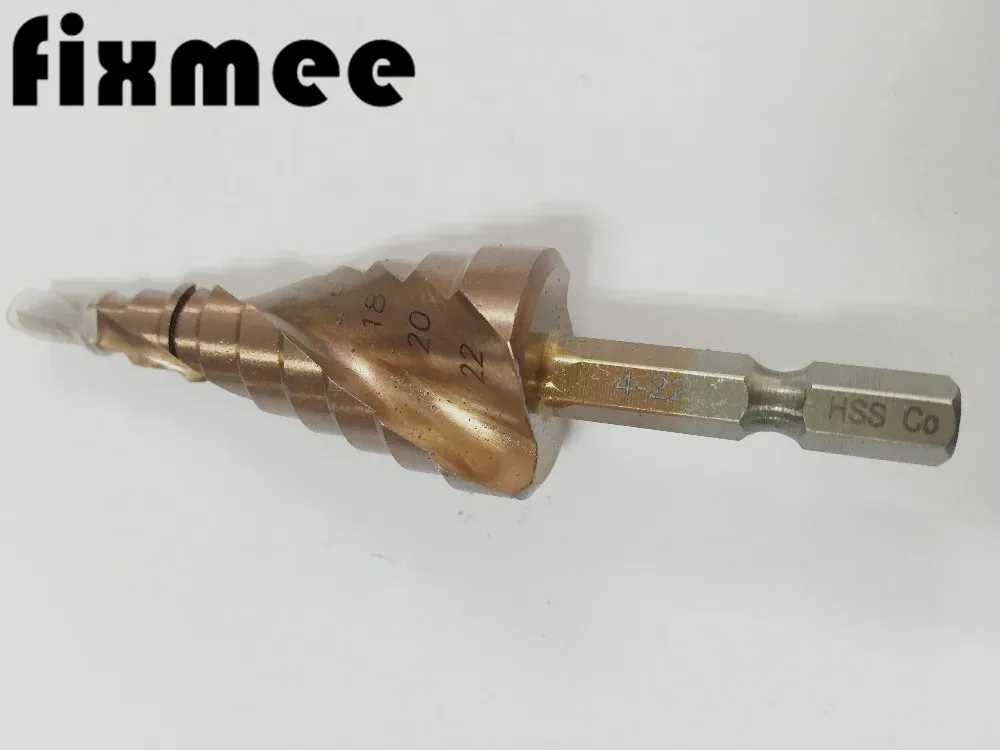 Fixmee HSS-CO-Kobaltas Spiralės Išdrožomis 4-22mm Sustiprino Kūginiai Grąžtai, Tiek Skylė Pjovimo Įrankių Rinkinys