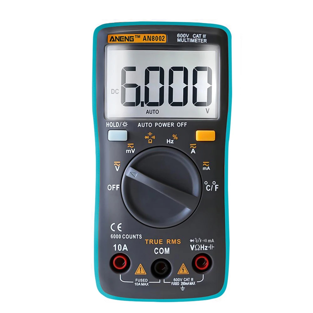 AN8002 Skaitmeninis Multimetras 6000 skaičiuoja skaitmeninis multimetras profesional kondensatorius testeris, matuoklis richmeters indukcinių skaitiklių