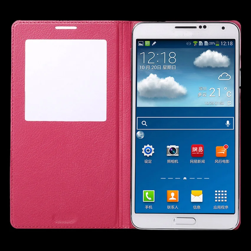 Flip Cover Odinis Telefono dėklas, Skirtas Samsung Galaxy Note 3 Note3 Ne III SM 9005 N900 N9005 SM-N900 SM-N9005 Smart View Miego Pabusti