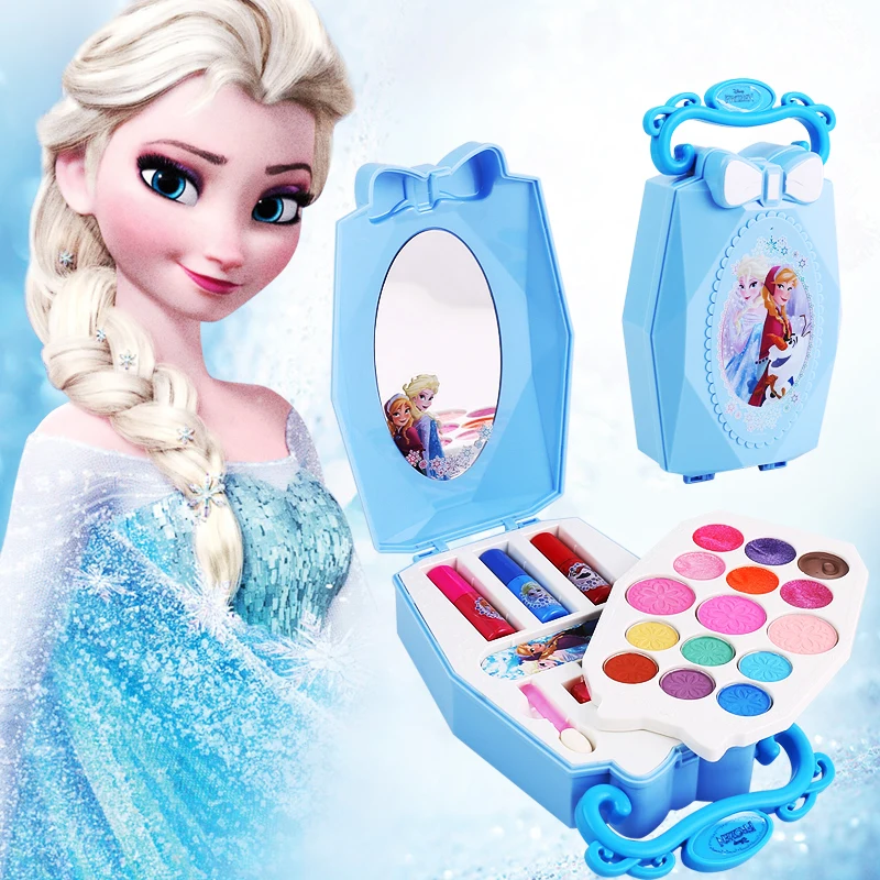 Merginos Šaldytos sniego princesė elsa anna Grožio Makiažas žaislai Lauke, Nagų lako Eyeshadow Blush Žaisti Makiažas Mados Žaislai