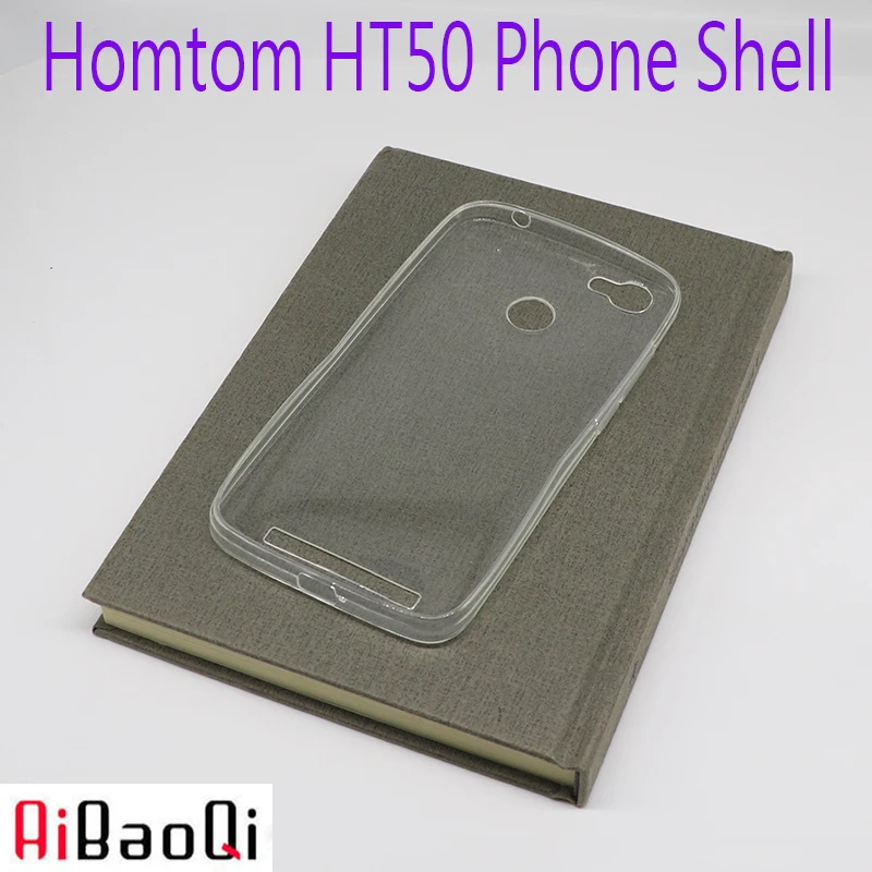 AiBaoQi 2vnt Mobiliojo telefono korpuso apsauginės rankovės nuo silikono gumos, minkštas viršelis Homtom HT50 skaidri korpuso