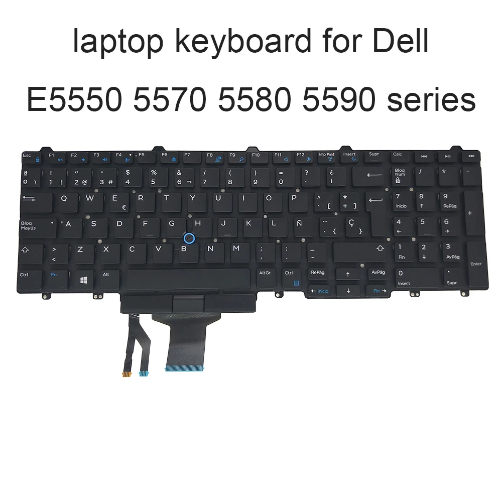 Pakeisti klaviatūras Dell Latitude E5550 E 5550 PAGRINDINĖS 5570 5580 5590 SP ispanijos juoda KB Trackpoint 0Y92DW Y92DW 63300 2XA SN7232