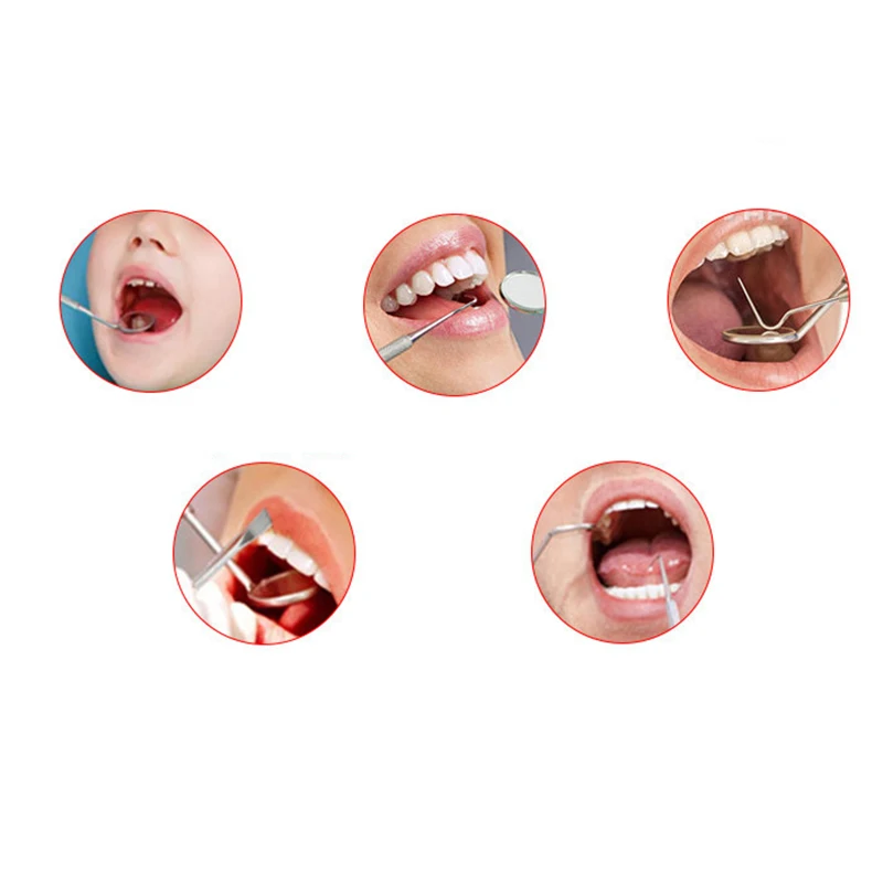 5 Vnt Pro Dantų Priemonė, Dantų Valyti Explorer Probe Kablys Pasiimti Scaler Veidrodis Tweezer Burnos Higienos, dantų balinimas Su dentista Atveju