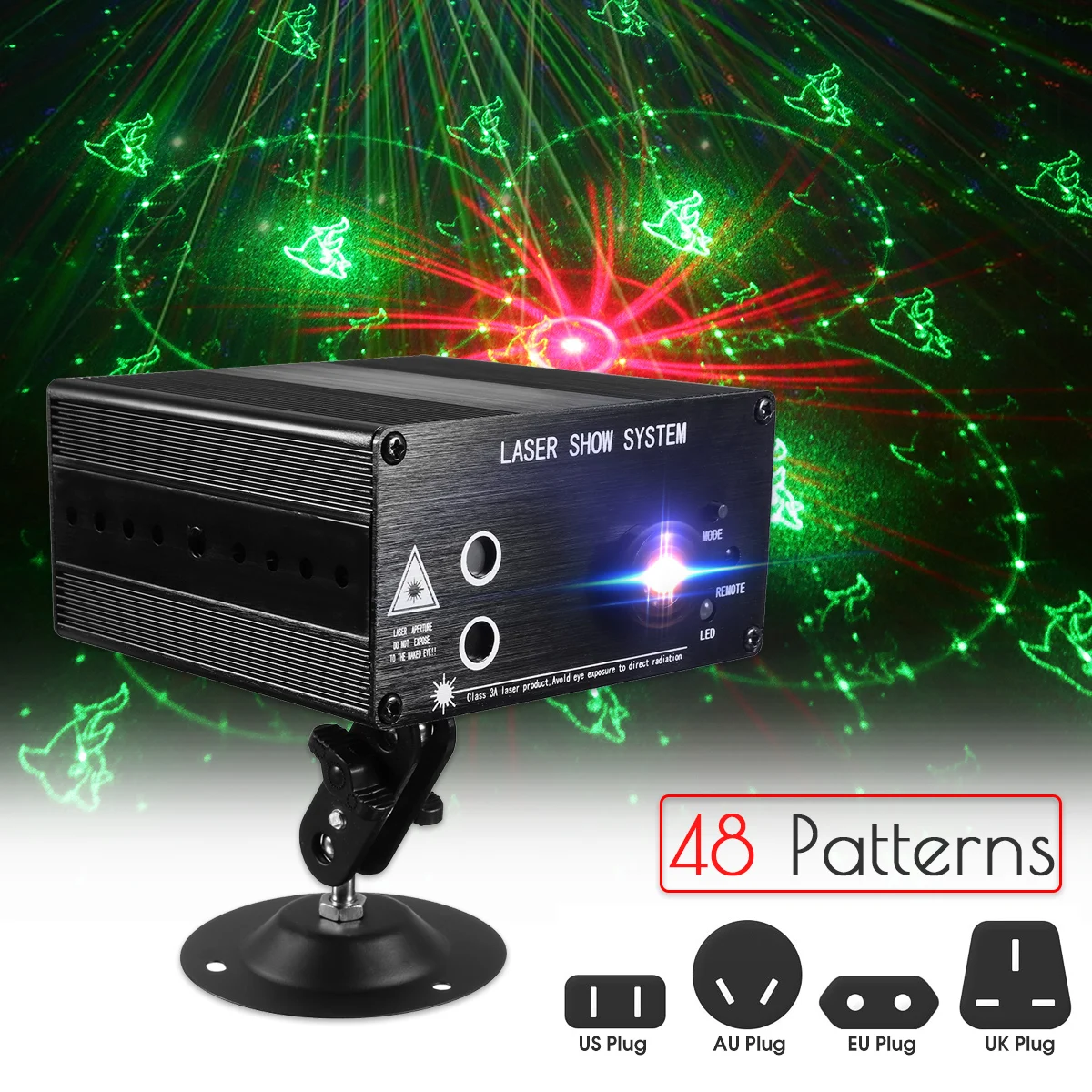 AC100V~240V Lazerinius Projektorius, Šviesos 48 Modelius DJ Disco Šviesos Muzika RGB Scenos Apšvietimo Efektas Lempos Kalėdų KTV Namuose Šalis