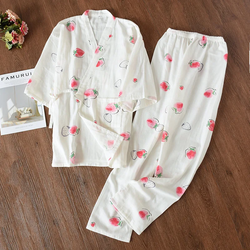 Moterų Medvilnės Pižama Vasaros Dvigubo sluoksnio Marlę Pajama Nustatyti Loungewear Spausdinimo Pijama Motinystės Nustatyti Drabužių, Namų Sleepwear