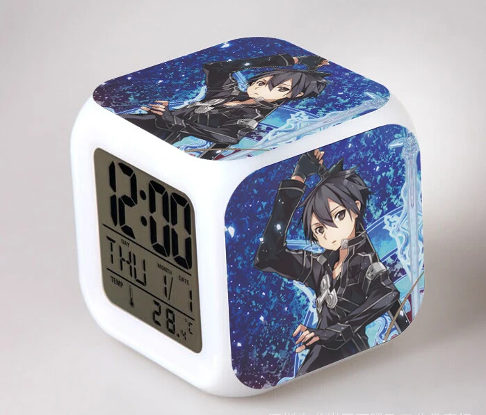 Anime Kardas Meno Internete, LED Laikrodis Skaitmeninis Veiksmų Skaičiai Yuuki Asuna Žadintuvas San Automatiškai Žėrintis Kolekcines, Modelį, Žaislai