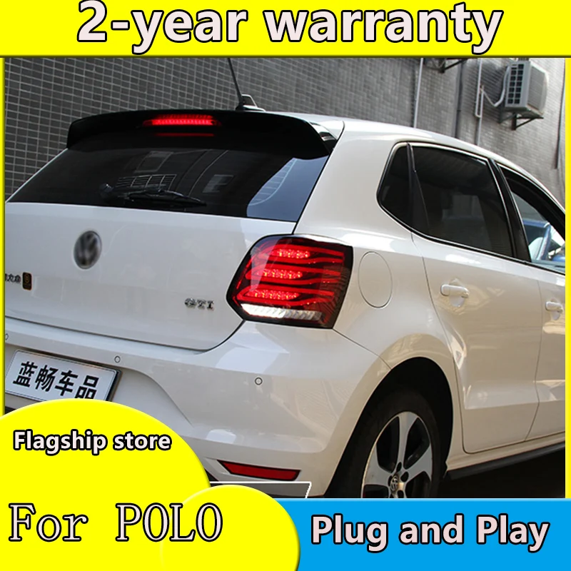 Automobilio Stilius Volkswagen polo Žibintai 2011-2018 už polo LED Uodega Lempos+Posūkio Signalo+Stabdžiu+Atvirkštinės LED šviesos