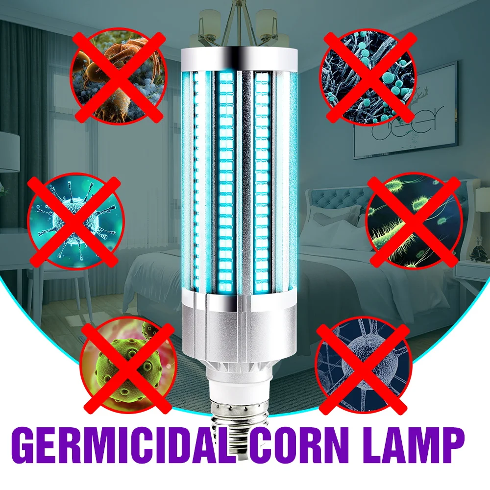 60W UV Baktericidiniu Šviesos diodų (Led) Ozono Lemputė E27 Dezinfekuoti Bakterijų LED Lempos 100-277V Nuotolinio Valdymo pultą Smart Laikas Antibakterinis Lempos