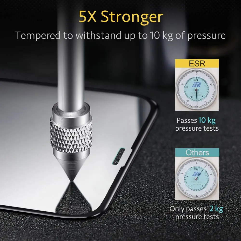 ESR Screen Protector, iPhone, 11 Pro Max X XS XR XS Max Promax 3D Visišką Grūdintas Apsauginis Stiklas 