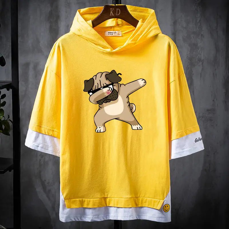 Hip-hop, t-marškinėliai, vyriški animacinių filmų Hoodie spausdinti Hoodie T-shirt 2020 naujų karšto trumpas rankovės atsitiktinis dėvėti Hoodie T-shirt