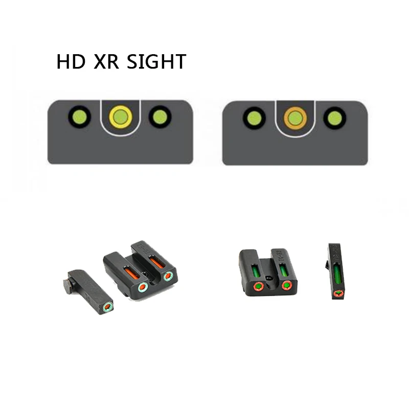 HD XR Akyse Nekilnojamojo Raudonos, Žalios Optinio Pluošto frontą Kovoti su Galinio Įžymybių Dėmesys-lock Glock Optinio Pluošto Akyse