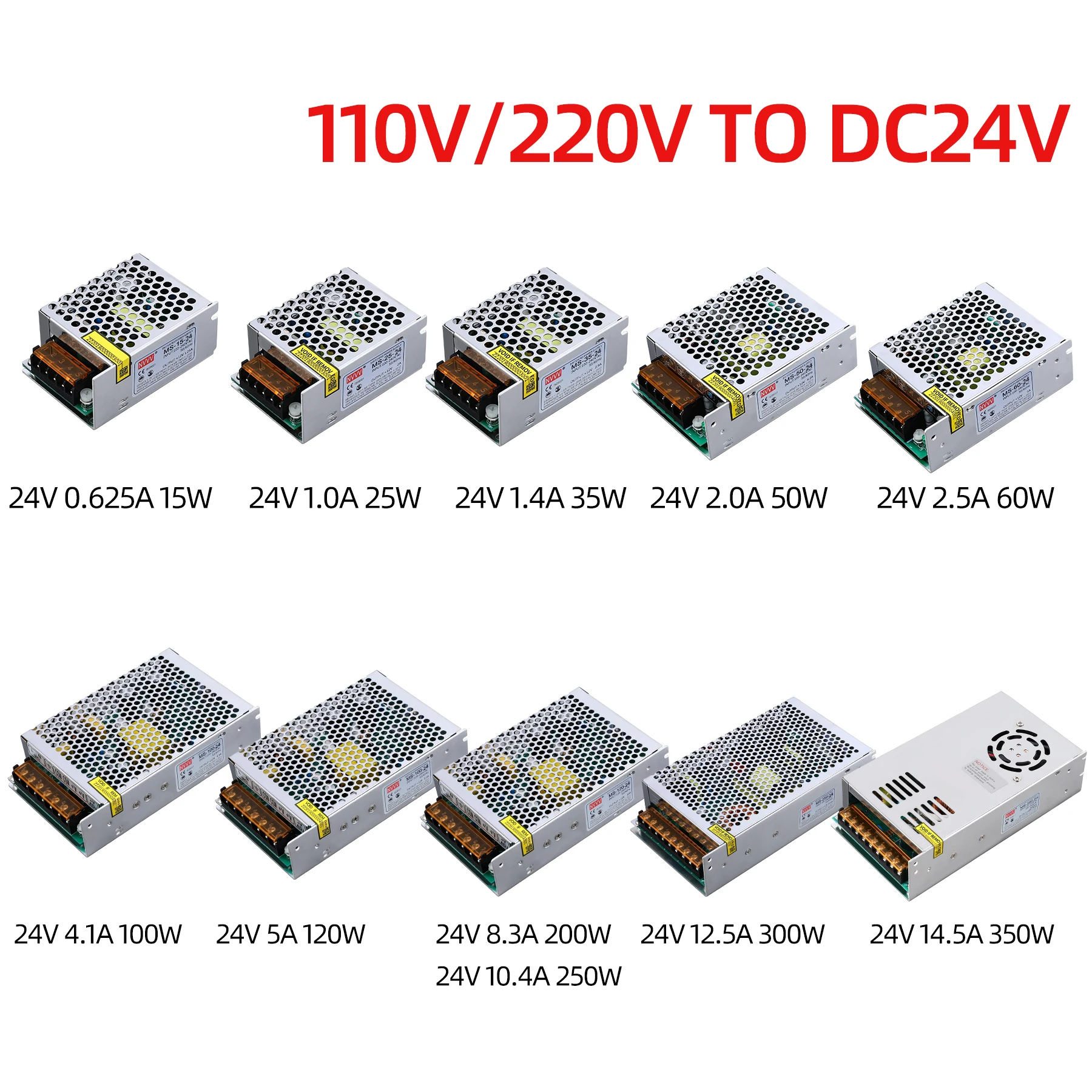 NVVV impulsinis Maitinimo šaltinis 15 w-400w AC 110/220v DC 5v (12v 24v 36v 48v 60v DC Įtampos Keitiklis (400w 60v 6.7 a RD6006)