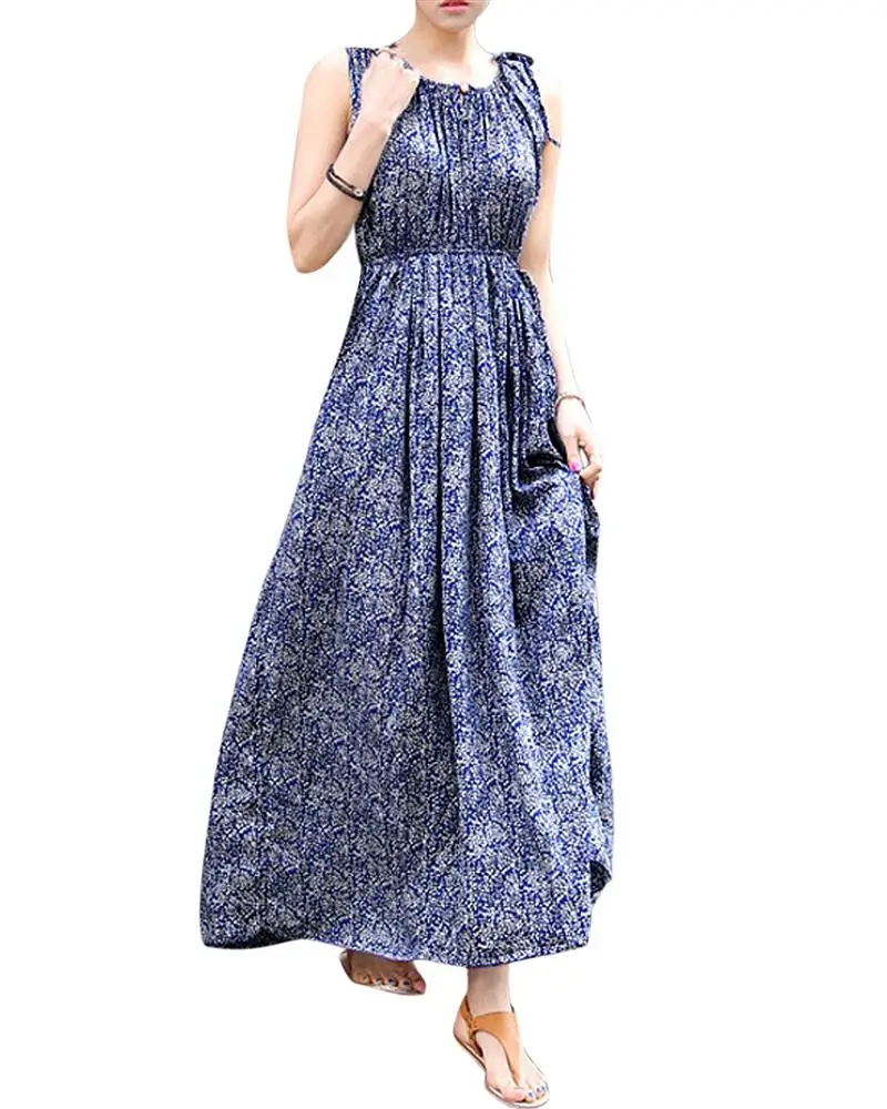 Senovinių Gėlių Moterims Vasaros Boho Ilgas, Maxi Paplūdimio Sundress Suknelė Plus Size Vestidos