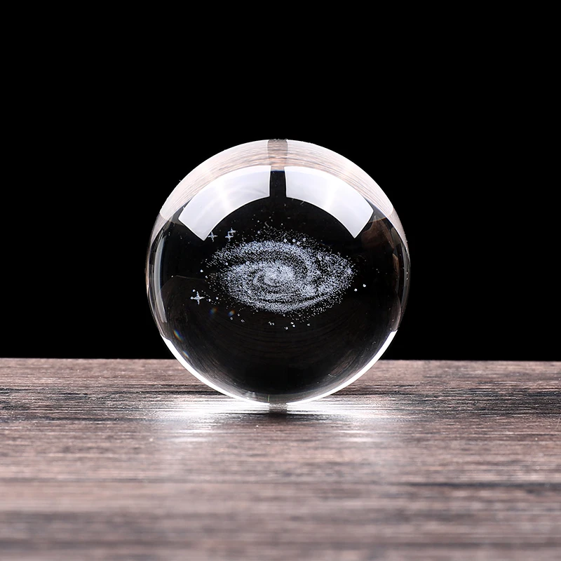 Kūrybos 6cm 3D Galaxy Krištolo, Fengshui Kamuolys su Stovu Namų Dekoro Priedai Miniatiūros