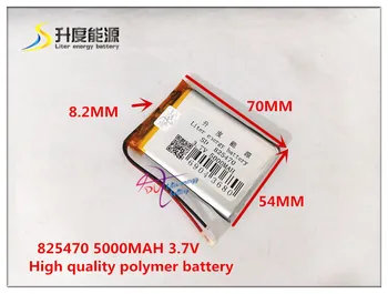 3.7 V 5000mAH 825470 Polimeras ličio jonų / Li-ion baterija tablet pc POWER BANK GPS E-KNYGOS, DVD, mp3