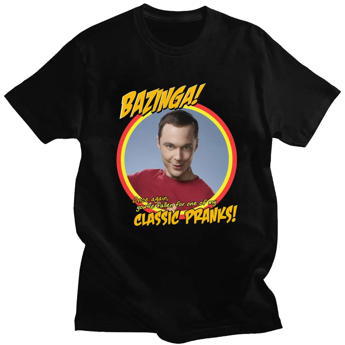 Big Bang Teorija Marškinėlius Vyrams trumpomis Rankovėmis, Sheldon Cooper Marškinėliai TV Šou Bazinga T-shirt Slim Fit Medvilnė Tee Viršūnes Merch