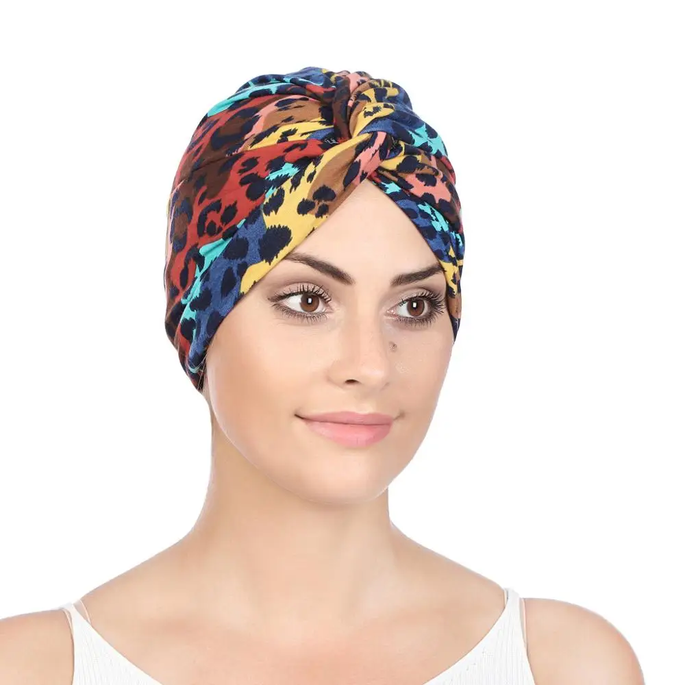 2020 Mados Spausdinti Leopard turbaną variklio dangčio musulmonų moteris apvyniokite galvą vidinis hijabs bžūp nešioti ponios hijab underscarf kepurės