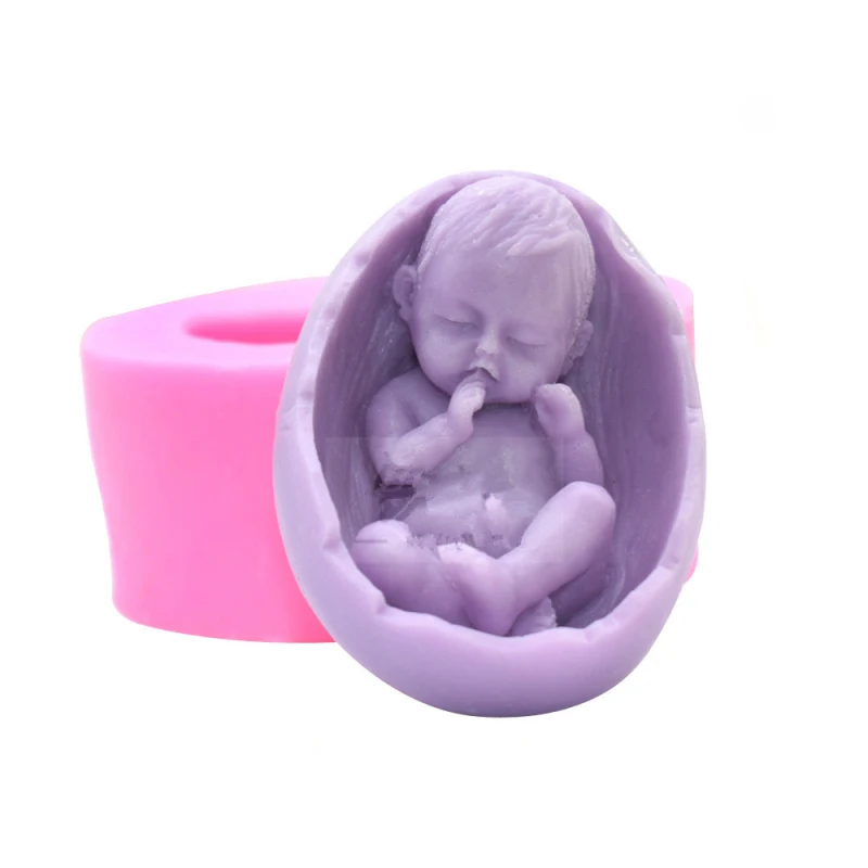 Ovalo Formos 3D Miegoti Kūdikių Silikono Muilo Pelėsių Minkštas Pyragas 
