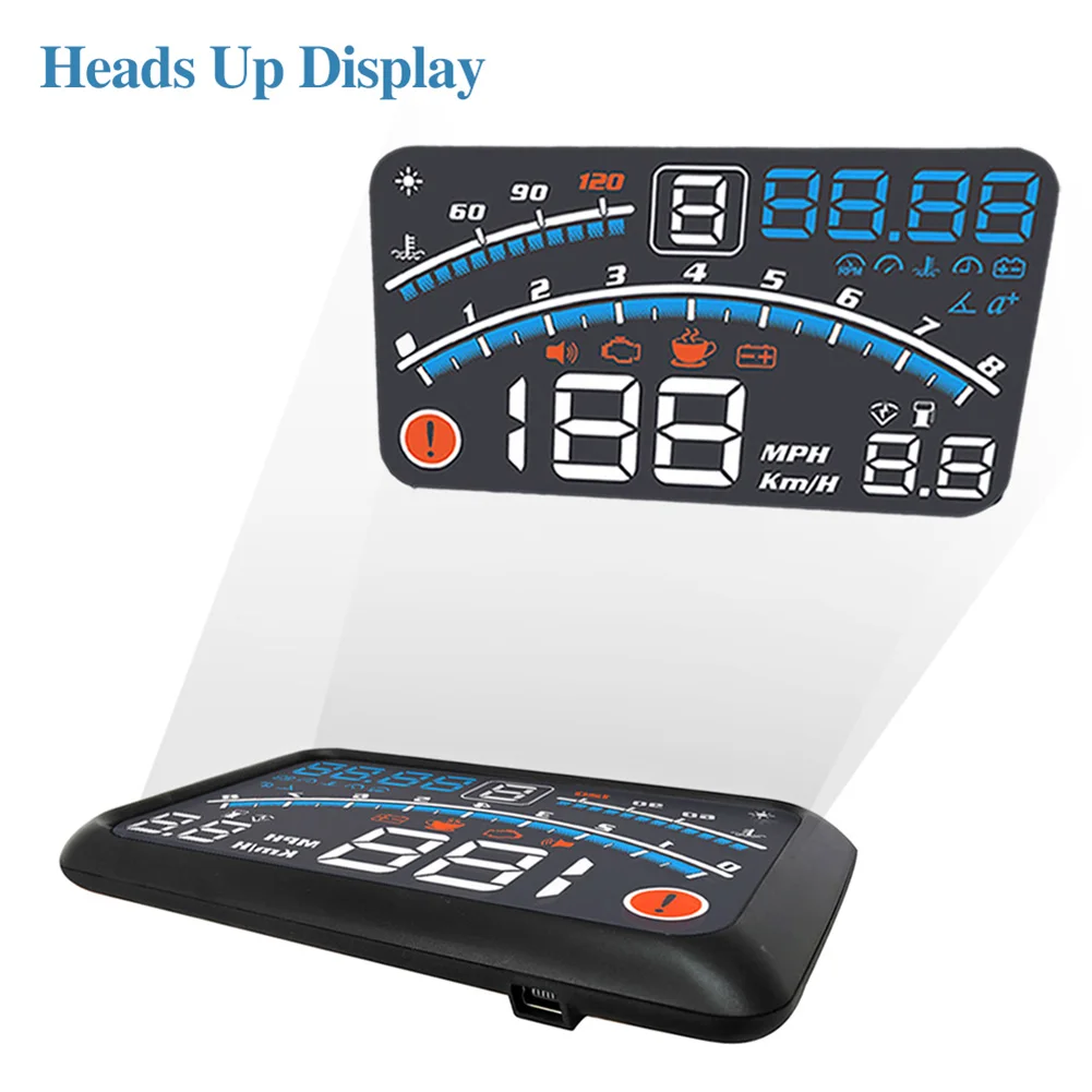 5.5 colių Automobilių HUD Head-up Display OBD2 greičio viršijimo Perspėjimo Sistema, Projektorius prekinis, galinis Stiklo Auto Elektroninių Įtampos Signalas