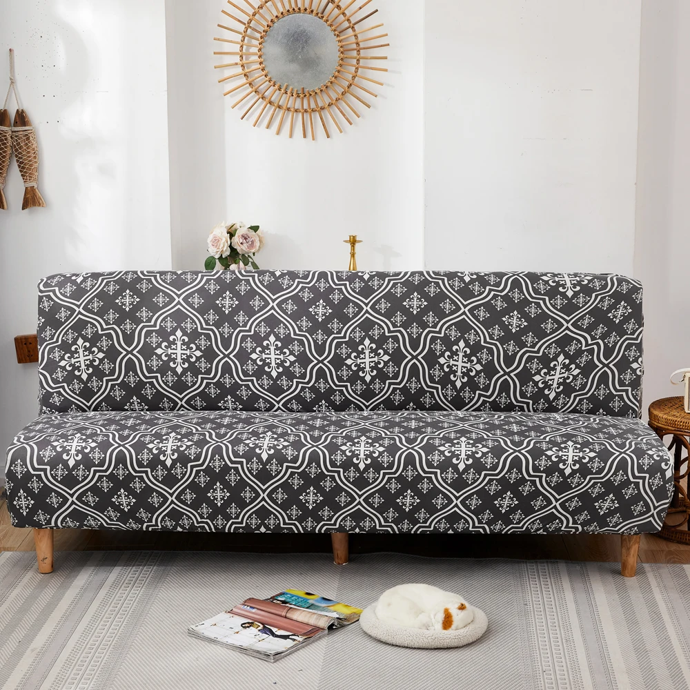 Universalus Armless Sofa-Lova Padengti Spandex Lankstymo Dangtelis Modernus Sėdynių Užvalkalai Ruožas Padengti Gyvenamasis Kambarys Sofos Dangtis