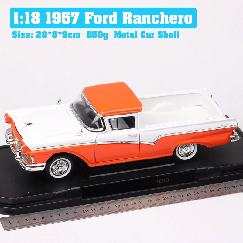 1:18 skales, didelis, klasikinis senosios 1957 m. Ford Ranchero pikapas Diecast Žaislai Transporto priemonių modelių automobilius, universalas surinkimo dovana