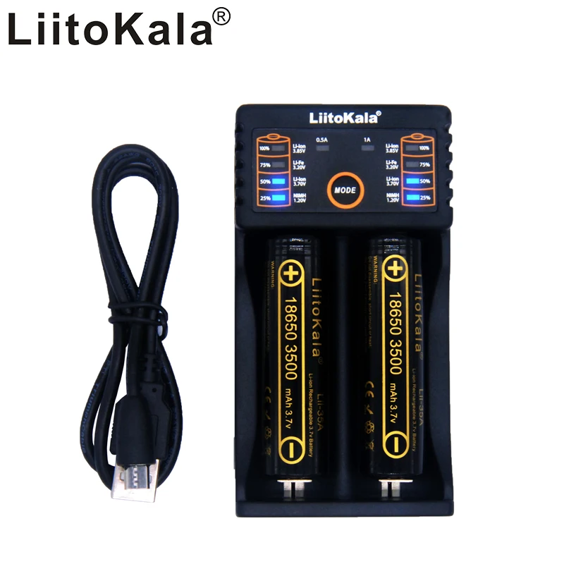 LiitoKala Lii-202 baterija, įkroviklis+2vnt HK LiitoKala Lii-35A 18650 3500mah Įkrovimo baterija (akumuliatorius,žibintuvėlis, 10A biudžeto įvykdymo patvirtinimo