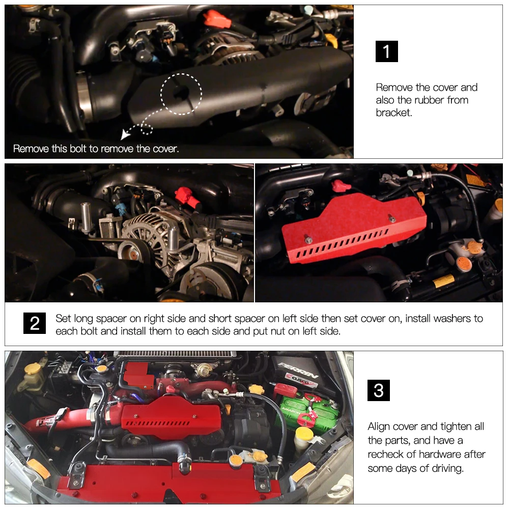 Naujas Aukštos Kokybės Užtikrinimo Generatoriaus Skriemulys & Diržo Dangtelis Subaru WRX & Sei 02-17 Raudona/Juoda