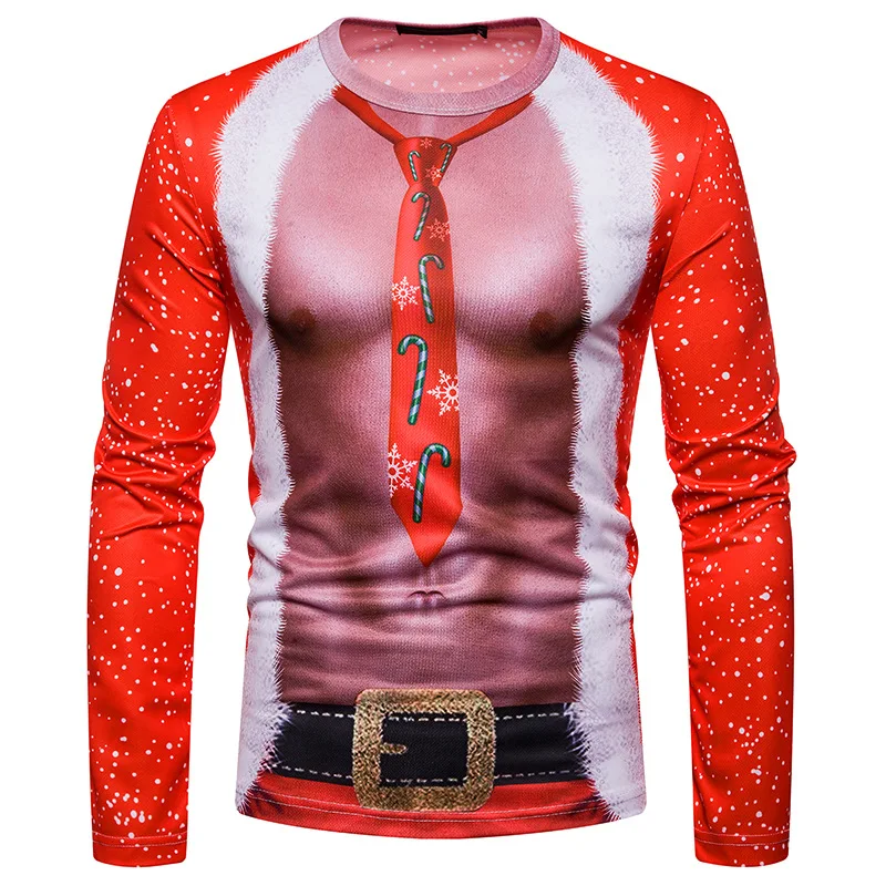 Bjaurusis Kalėdų T-shirt Vyrai Moterys 3D Netikrą Dviejų dalių Spausdinti Marškinėliai Homme Slim Fit Kalėdos Šalis Cosplay Marškinėliai Vyrams Drabužius XXL