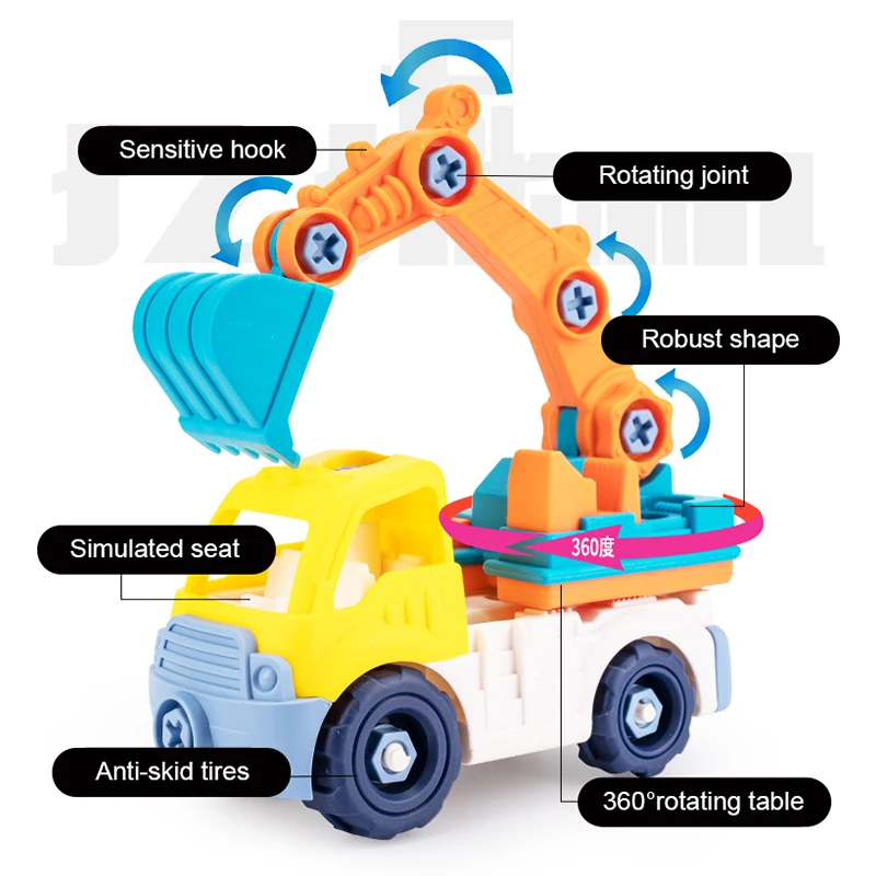Vaikai Varžtas Veržlė Išardymas Pakrovimo, Iškrovimo Inžinerijos Berniukai Kūrybos Įrankis Švietimo Žaislas Inžinerijos transporto priemonių Automobilio Modelį Berniukas Žaislai