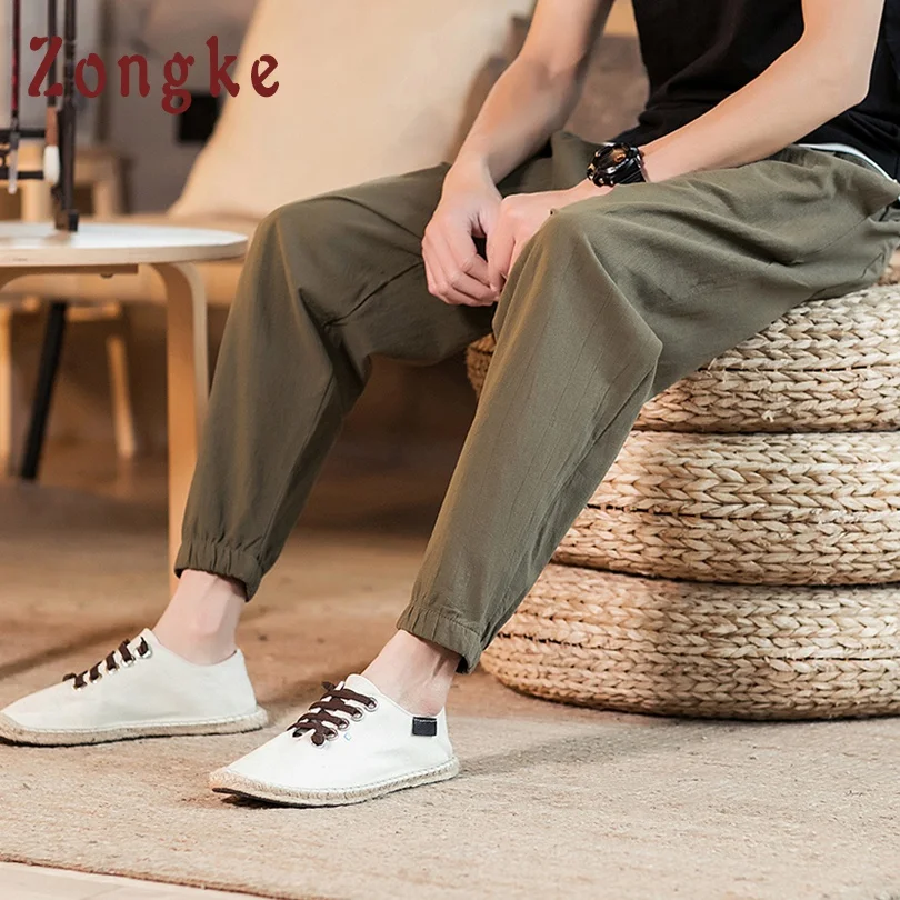 Zongke Kulkšnies Ilgio Kelnės Vyrams Poilsiu Japonijos Streetwear Sweatpants Kelnės Vyrams Kelnes Hip-Hop Haremo Kelnės Vyrams Jogger 5XL 2021