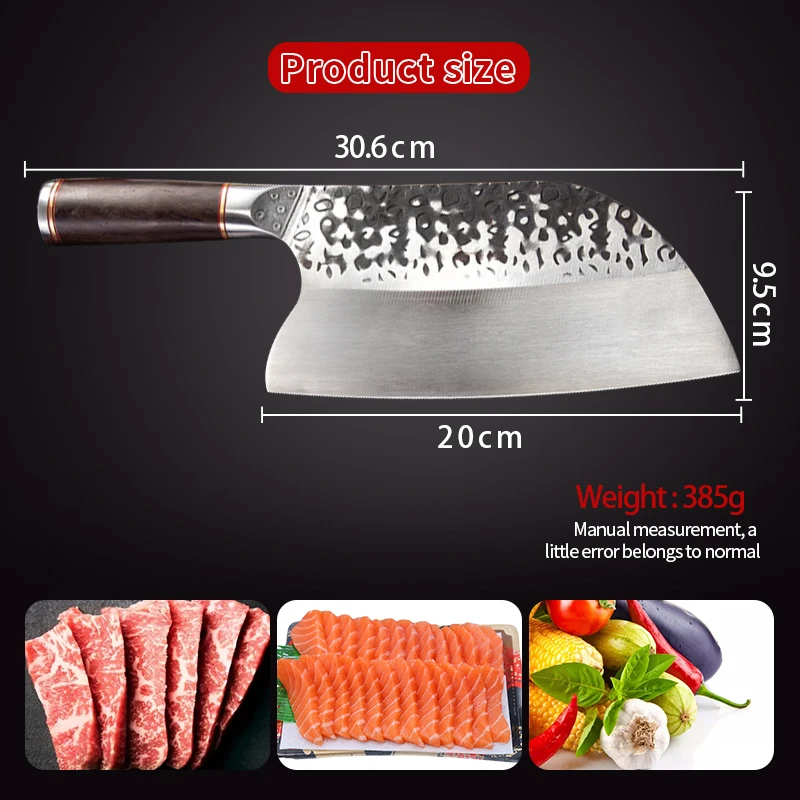 8-colių Kinų Šefo Peilis Whetstone Vertus-kaltiniai Virtuvinis Peilis Nerūdijančio Plieno Mėsos Cleaver Žuvų Skerdimo Peilis