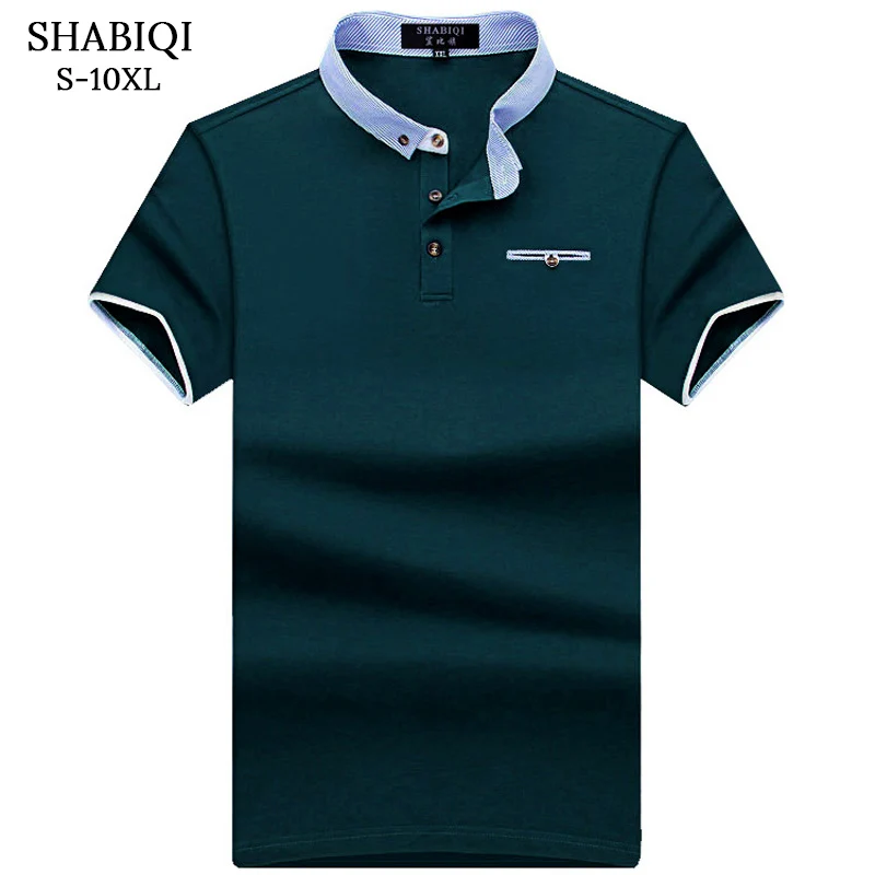 SHABIQI Naujas Prekės ženklas POLO Marškinėliai Vyrams Medvilnės Mados Kišenėje modeliai Camisa Polo Vasaros Short-sleeve Atsitiktinis Marškinėliai 6XL 7XL 8XL 9XL 10XL