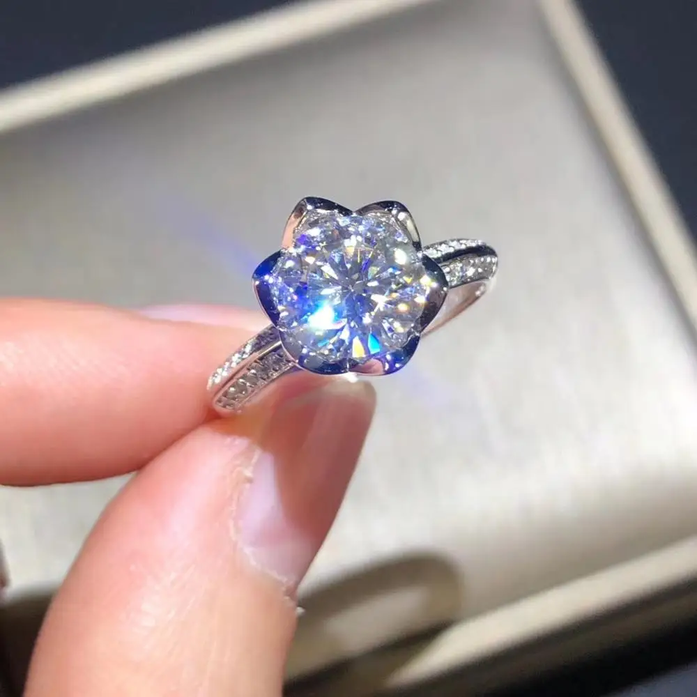 Išskirtinį glitting moissanite žiedas moterims, papuošalai blizga geriau nei deimantų nekilnojamojo 925 sidabro sužadėtuvių žiedą ir vestuvių