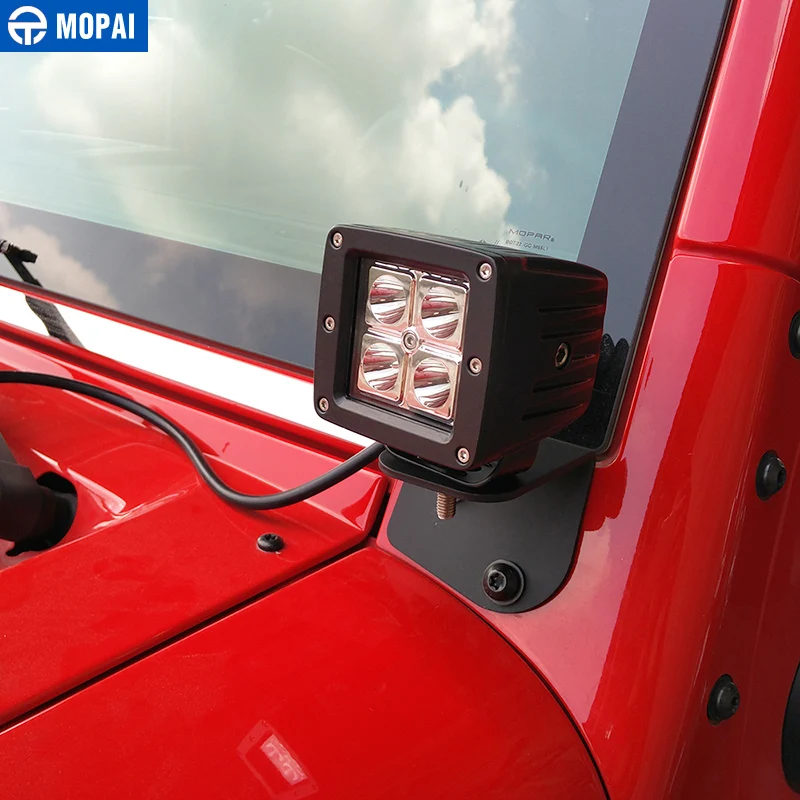 MOPAI Metalo 4pc Automobilių Universalus LED Darbo Šviesos stulpu Šviesos Skliausteliuose Turėtojas Reikmenys Jeep Wrangler 2007-2017 Automobilių Stilius