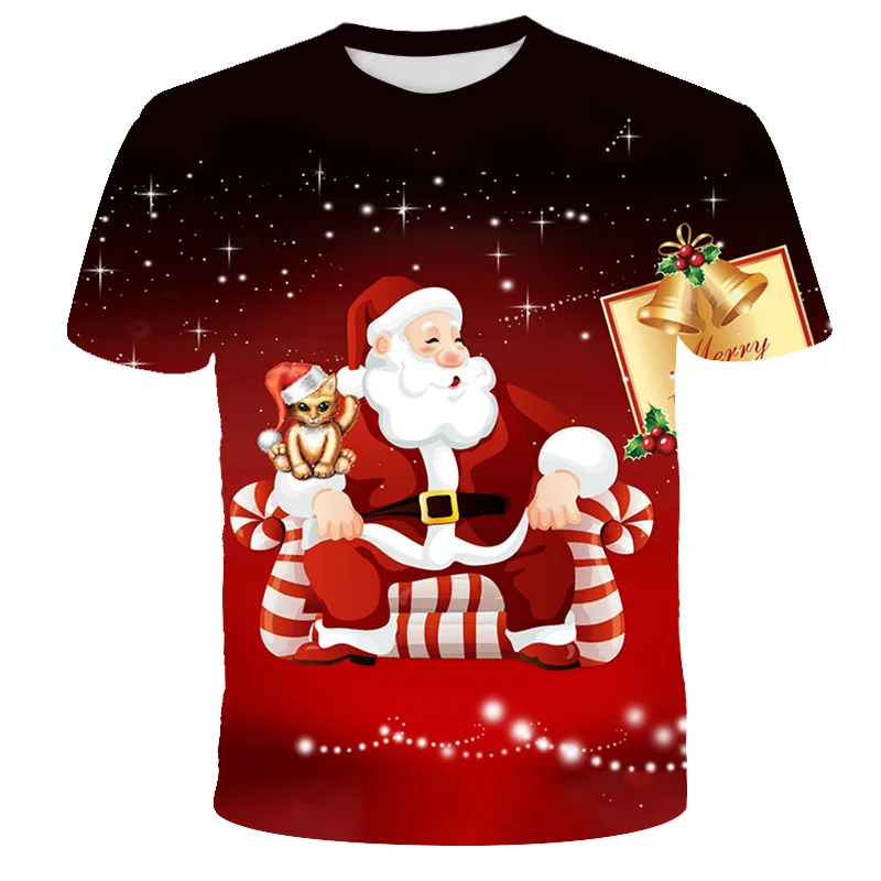 2020 3D Kalėdų Kūdikių Berniukų Drabužius, Santa Claus Spausdinimo Nauja, T-shirt Vaikų Vasaros trumparankoviai Minkštas Kostiumas Atsitiktinis Streetwear Viršūnės