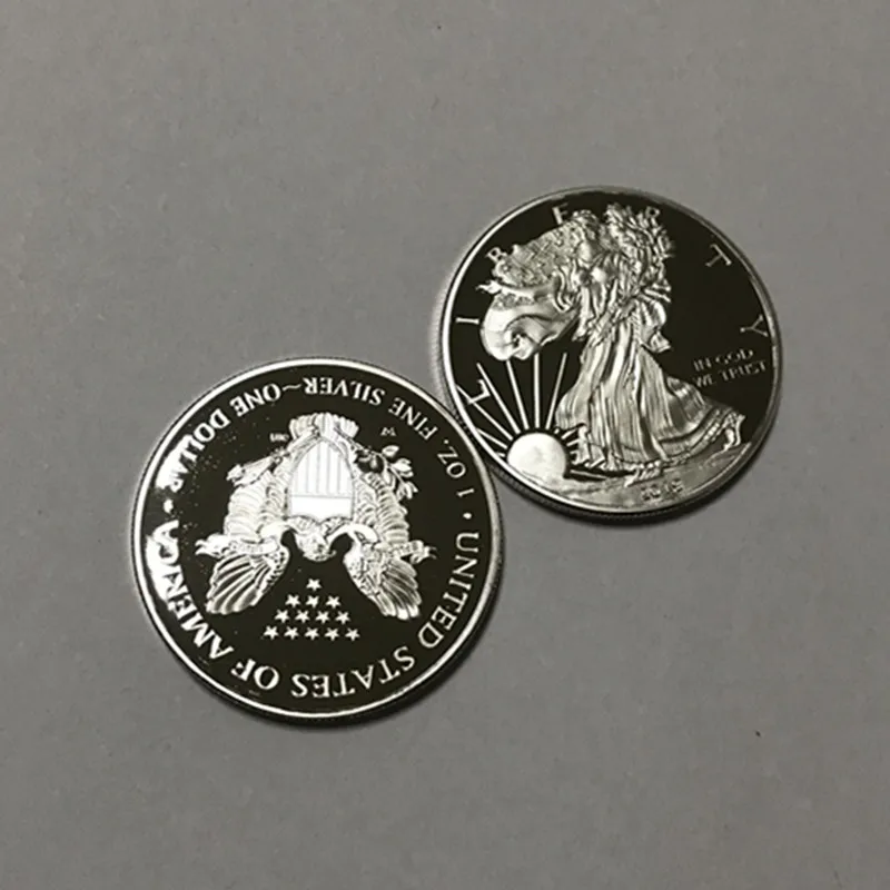 50 vnt nemagnetiniai 2019 laisvės uncirculated monetas, sidabro padengtą ženklelis luito 40 mm erelis aukštyn kojom, suvenyrų dekoravimas monetos