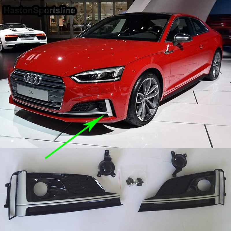 Audi S5 A5 Priekinis Priešrūkinis žibintas priešrūkinis žibintas Padengti Grotelės, Grotelės, Automobilių Stilius 2017 2018 2019 S5 A5 S line