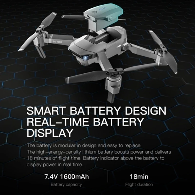 Drone Baterija Atsarginė Baterija Keičiamos Ličio Baterijos 7.4 V 1600 MAh LI PO Baterija SG907 Drone RC Sraigtasparnis
