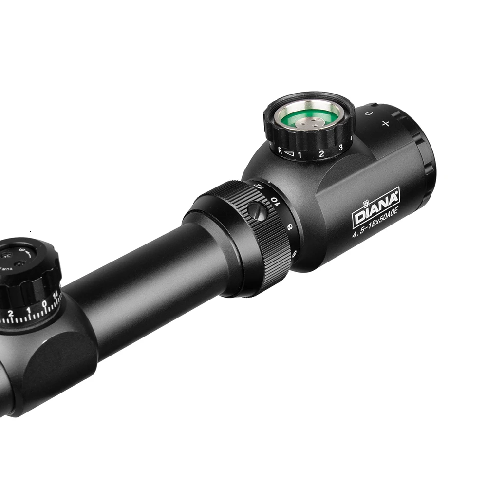 DIANA 4.5-18X50 Aoe Riflescope Reguliuojamas Green Red Dot Kryžiaus Medžioklės Šviesos Taktinis taikymo Sritis Tinklelis Optinis Šautuvas taikymo Sritis