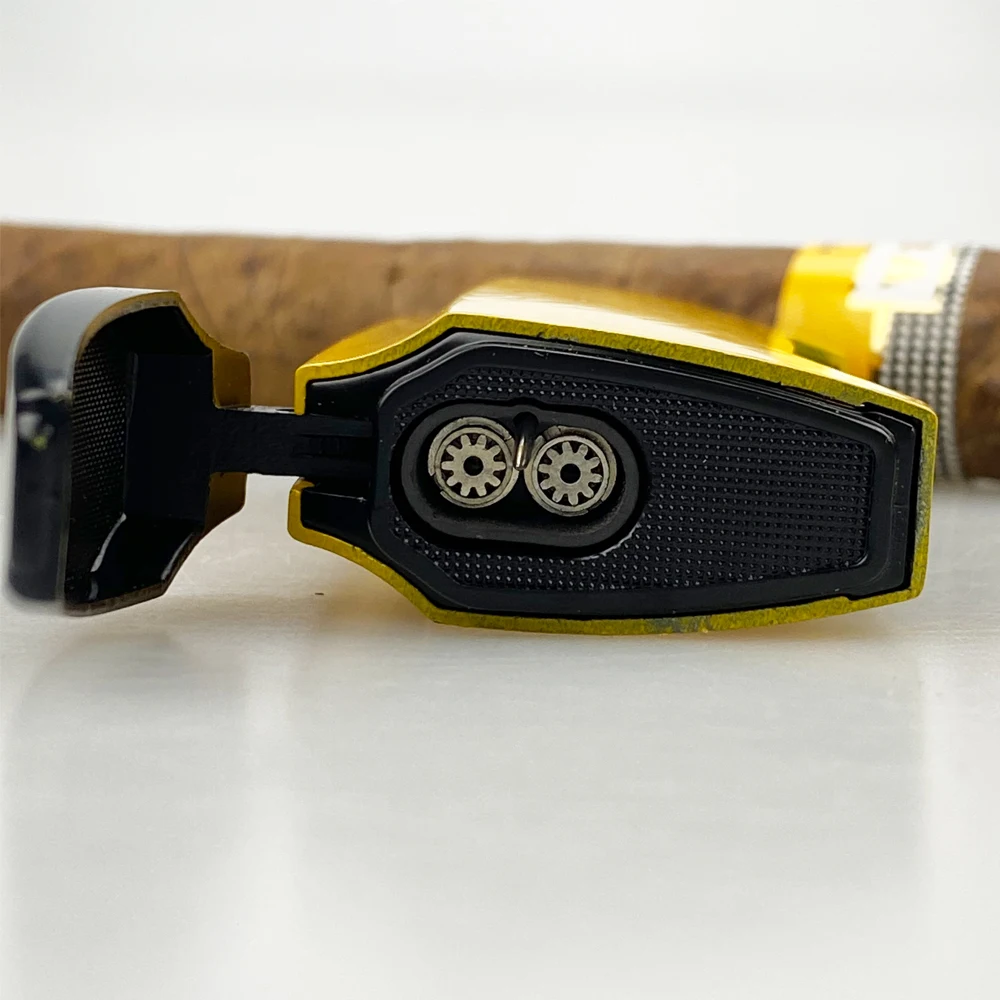 Cigarų Žiebtuvėlio Cutter Vėjo Fakelas Jet Liepsna Dujų Mini Lengvesni Priedai nustatyti Butano Metalo su Punch, Dovanų Dėžutėje